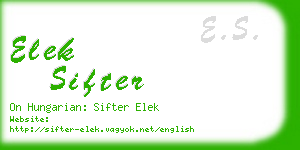 elek sifter business card